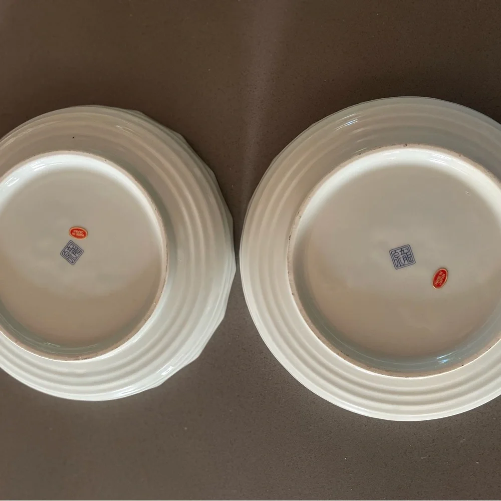 (2) Imari Made in Japan Floral Bowl Desert Fruit 7” Porcelain Vintage China